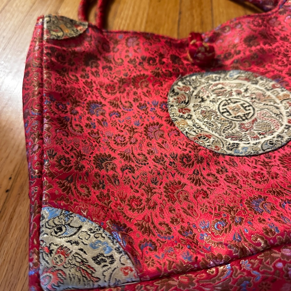 Elegant Red and Gold Women's Bag